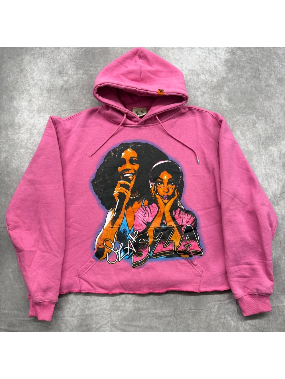 SZA SOS Bootleg Graphic Hoodie Pink Branded Brand Cropped Womens XL 22x24